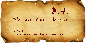 Mátrai Anasztázia névjegykártya